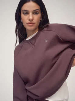 OSIA Brown Crew Neck Oversized Sweatshirt
