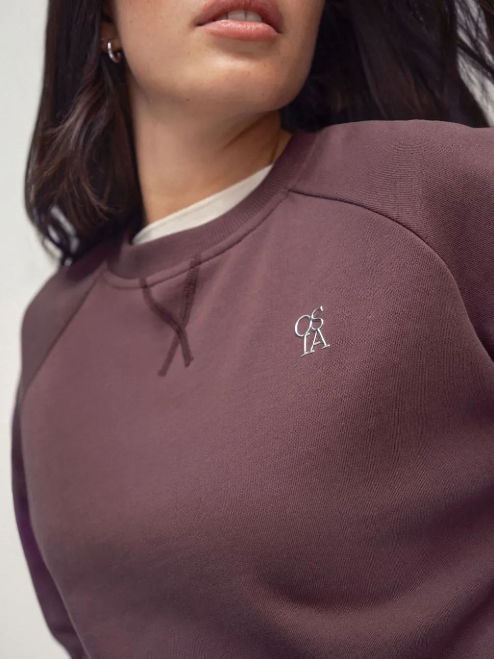 OSIA Brown Crew Neck Oversized Sweatshirt