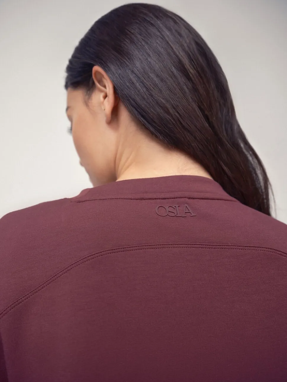 OSIA Burgundy Red Modal Crew Neck Sweatshirt
