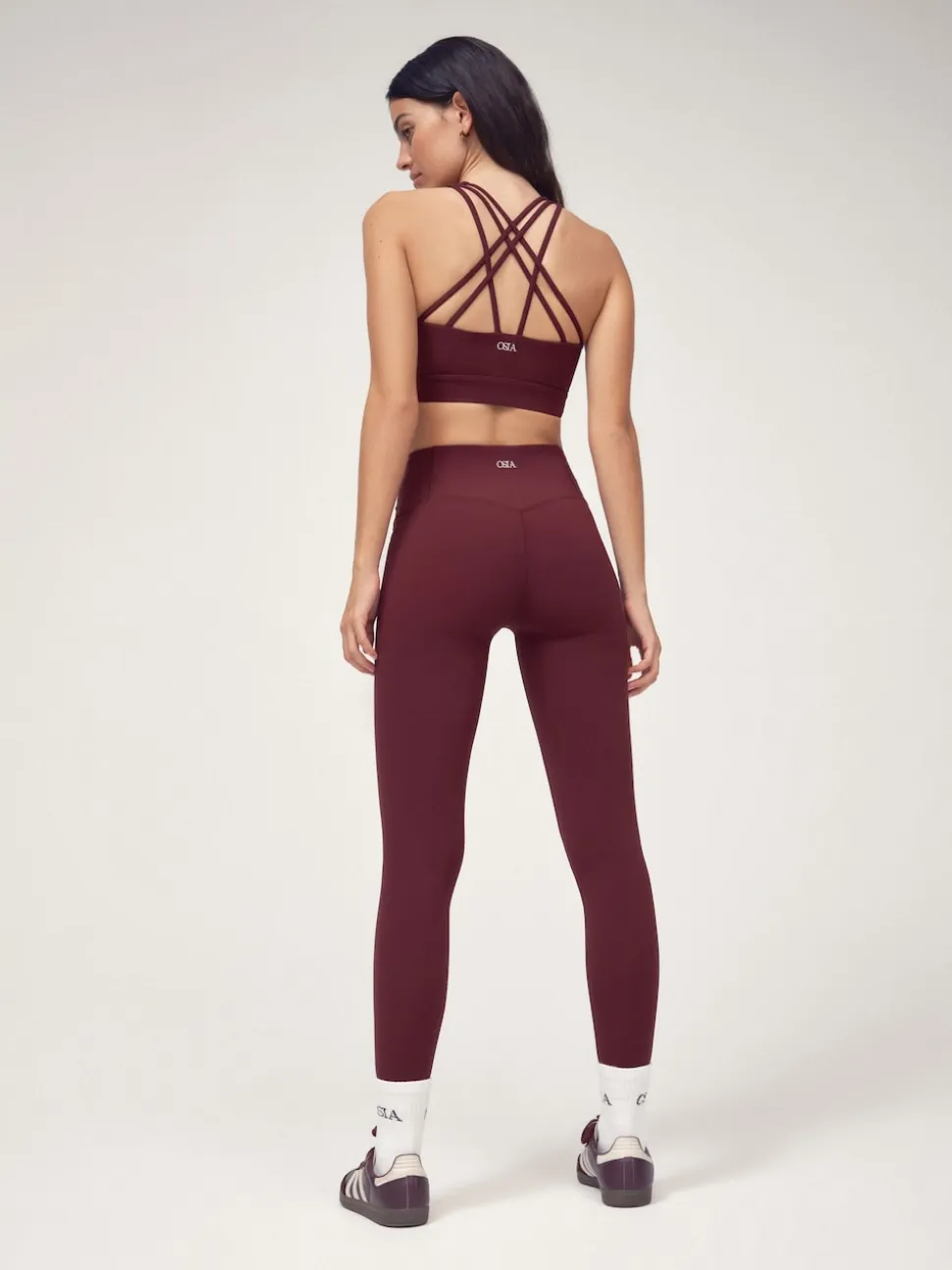 OSIA Burgundy Red V Waist Signature Legging