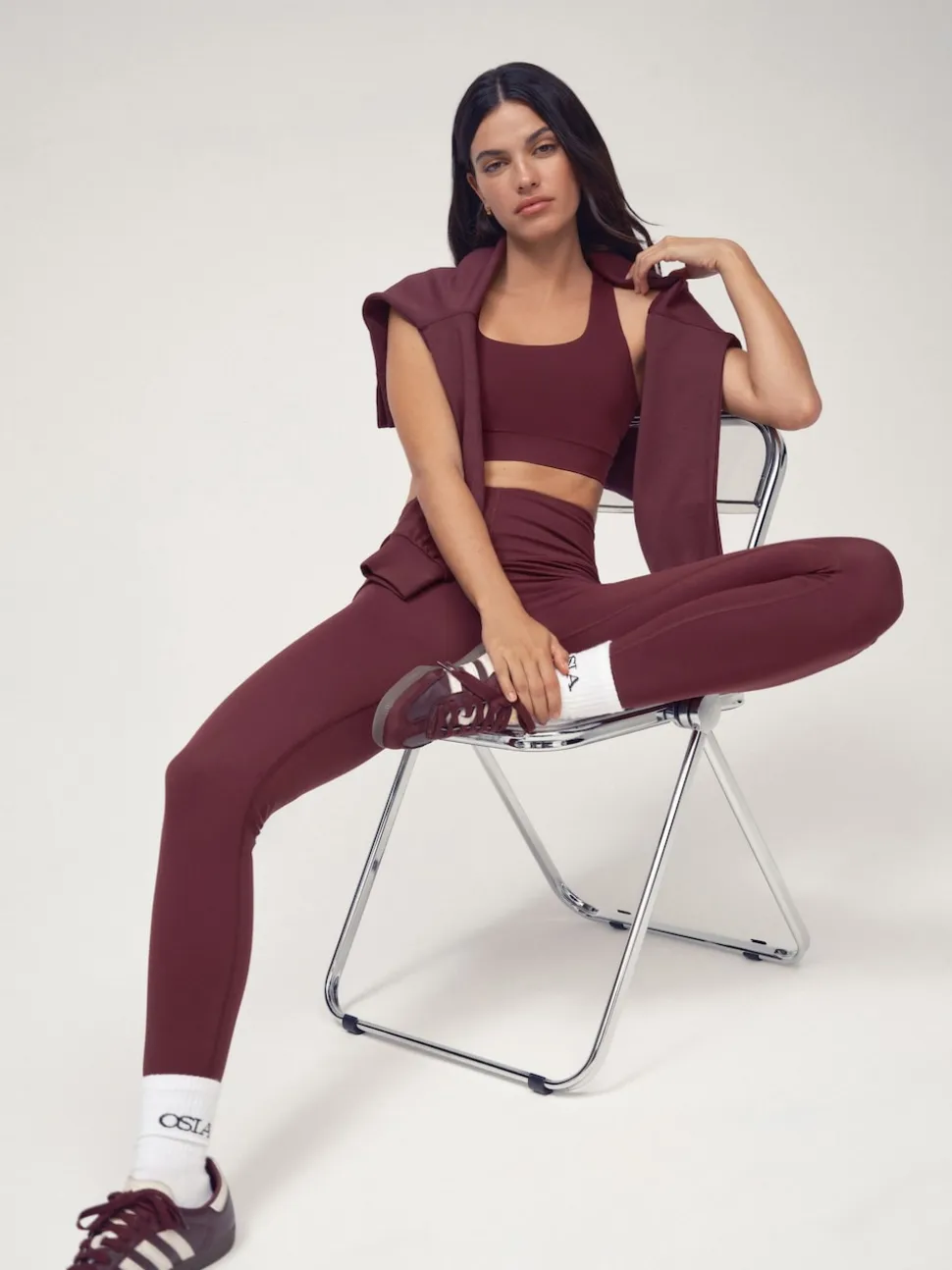 OSIA Burgundy Red V Waist Signature Legging