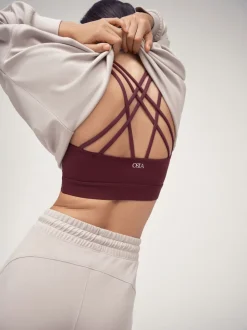 OSIA Cherry Red Cross Back Bra Top