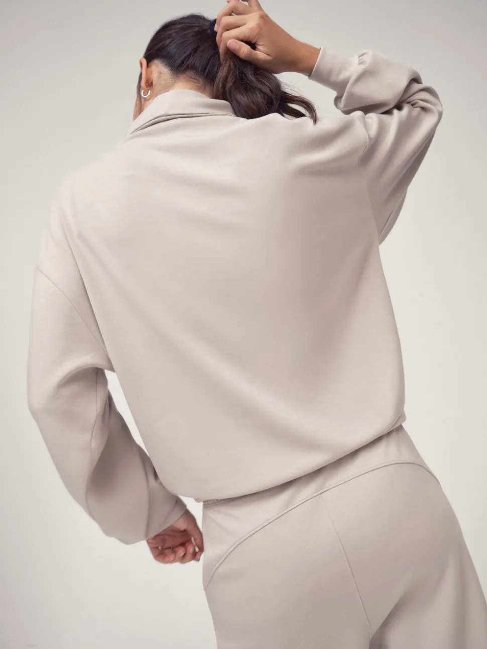 OSIA Neutral 1/4 Zip Modal Sweat Top
