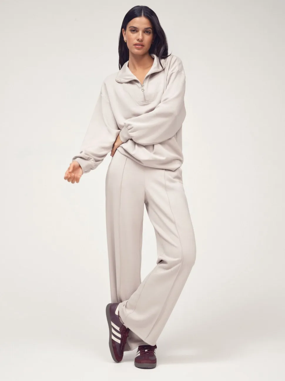 OSIA Neutral 1/4 Zip Modal Sweat Top