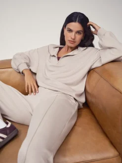 OSIA Neutral 1/4 Zip Modal Sweat Top