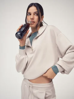 OSIA Neutral 1/4 Zip Modal Sweat Top