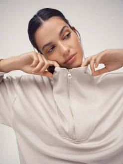 OSIA Neutral 1/4 Zip Modal Sweat Top