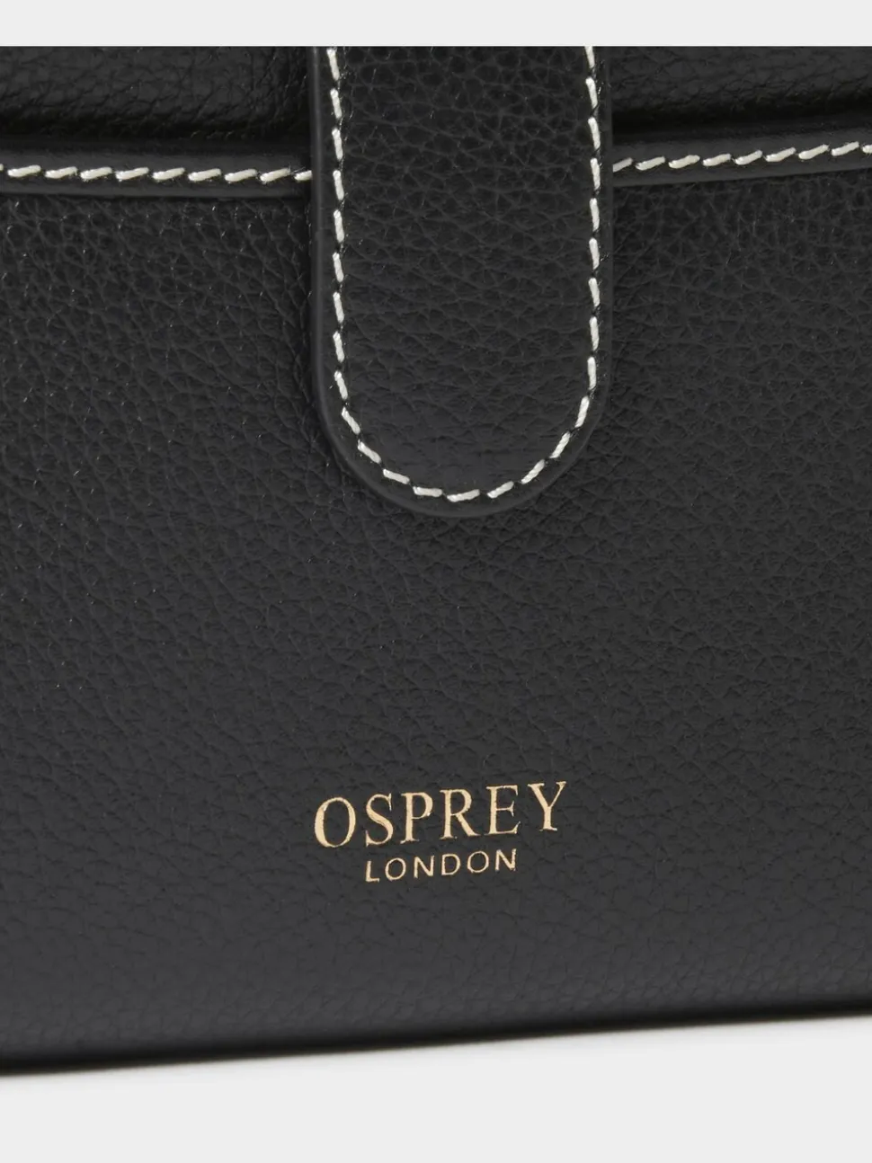 Osprey London Black The Classic Savanna Leather Matinee Purse