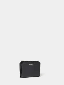Osprey London Black The Core Medium Leather Zip Matinee Purse