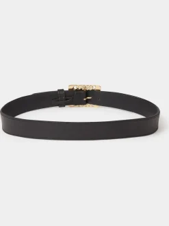 Osprey London Black The Chain Buckle Leather Belt