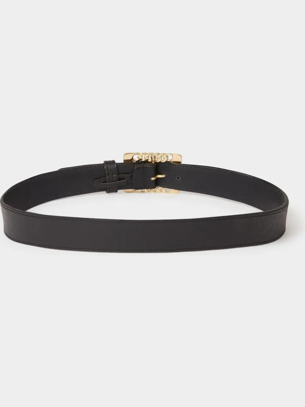 Osprey London Black The Chain Buckle Leather Belt