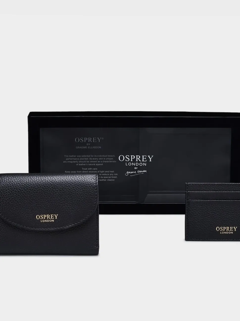 Osprey London Black The Tilly Leather Purse Gift Set