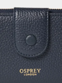 Osprey London Blue The Core Medium Leather Popper Matinee Purse