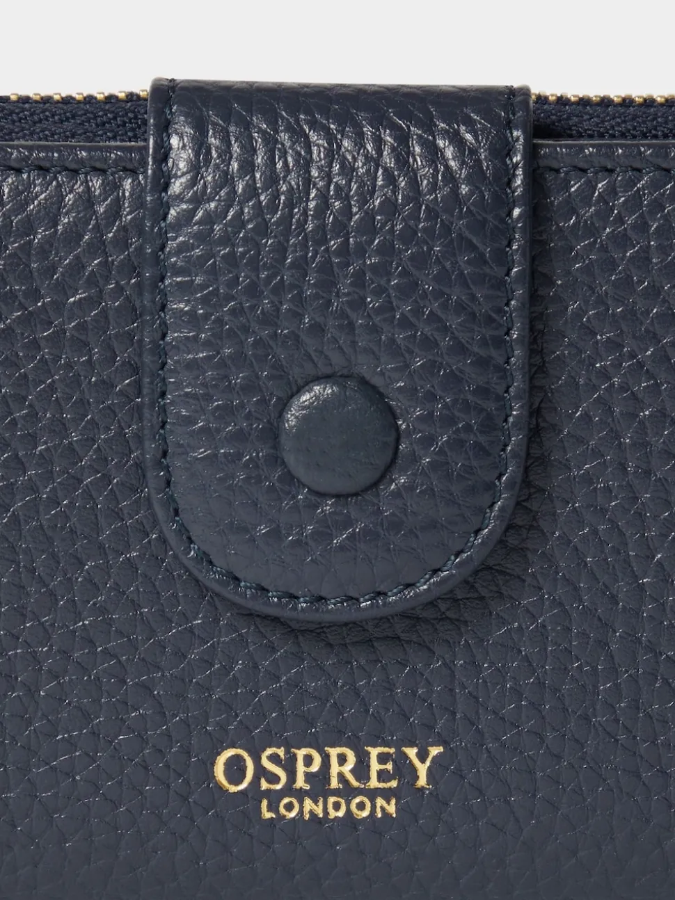 Osprey London Blue The Core Medium Leather Popper Matinee Purse