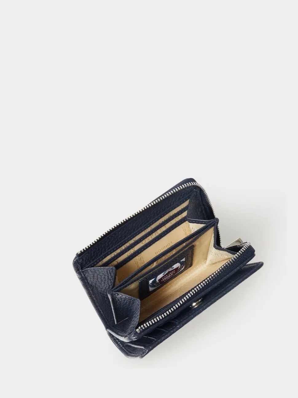Osprey London Blue The Core Medium Leather Zip Matinee Purse