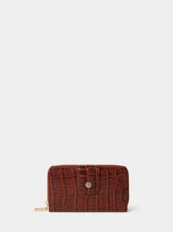 Osprey London Brown The Carla Leather Zip Around Purse