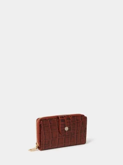 Osprey London Brown The Carla Leather Zip Around Purse