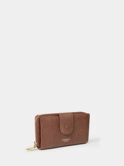 Osprey London Brown The Core Medium Leather Popper Matinee Purse