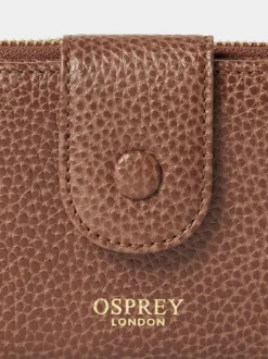 Osprey London Brown The Core Medium Leather Popper Matinee Purse