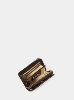 Osprey London Brown The Core Medium Leather Zip Matinee Purse