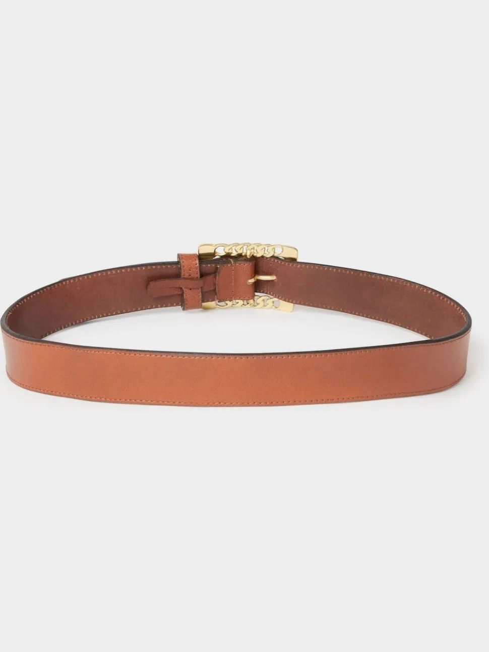 Osprey London Brown The Chain Buckle Leather Belt