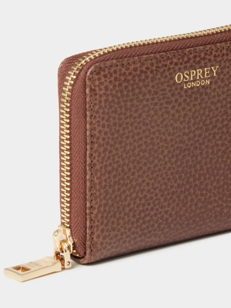 Osprey London Brown The Core Small Leather Zip Around Purse