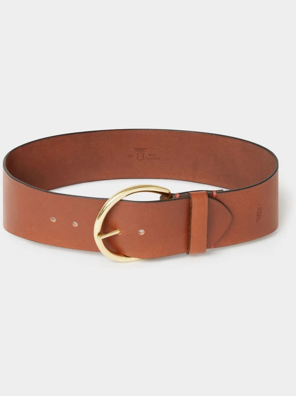 Osprey London Brown The Oversized Leather Buckle Belt
