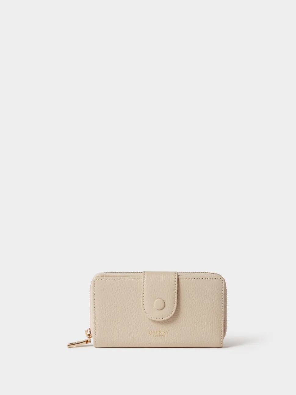 Osprey London Cream The Core Medium Leather Popper Matinee Purse