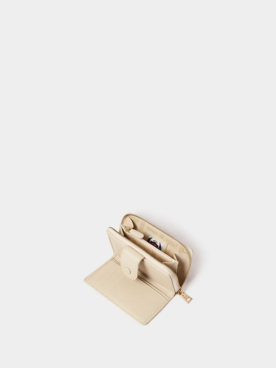 Osprey London Cream The Core Medium Leather Popper Matinee Purse