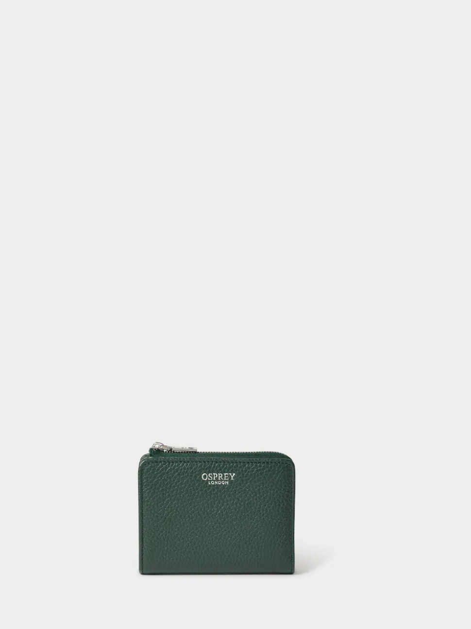 Osprey London Green The Core Medium Leather Zip Matinee Purse
