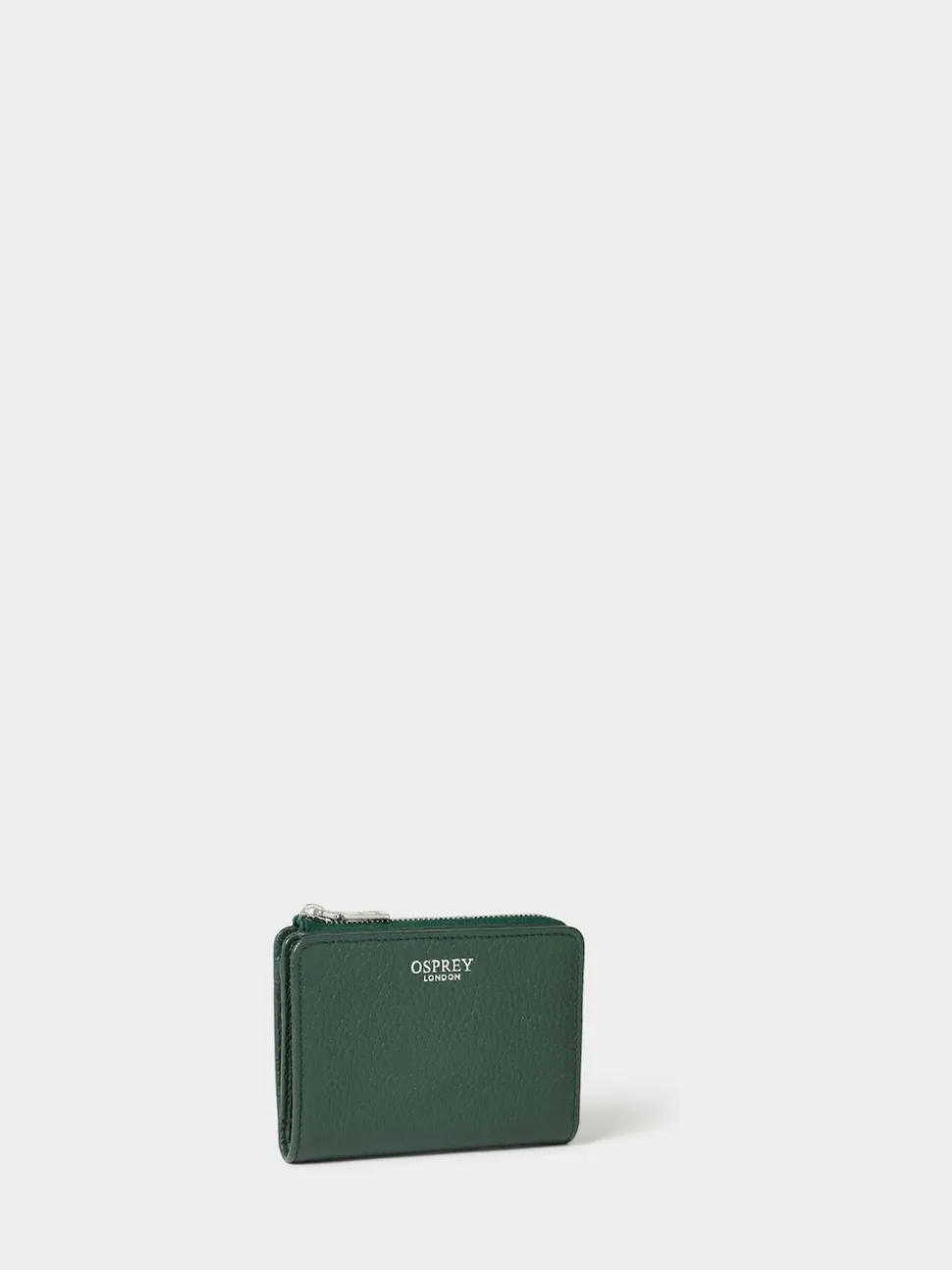 Osprey London Green The Core Medium Leather Zip Matinee Purse