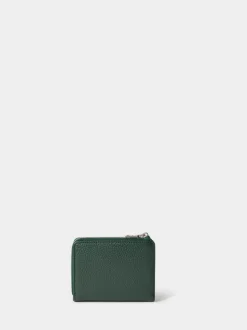 Osprey London Green The Core Medium Leather Zip Matinee Purse