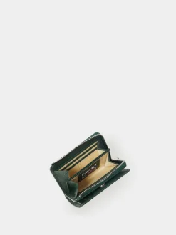 Osprey London Green The Core Medium Leather Zip Matinee Purse