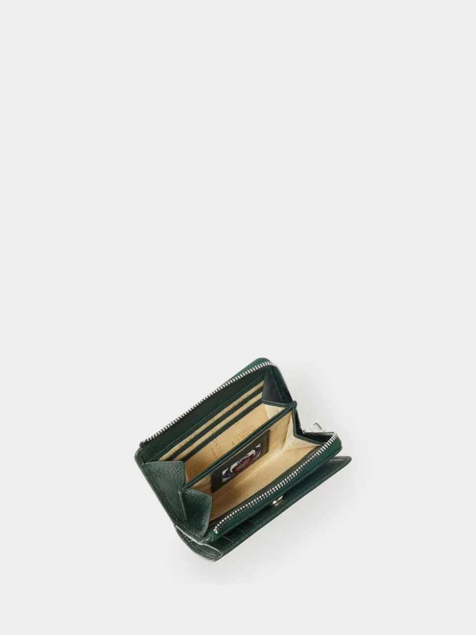 Osprey London Green The Core Medium Leather Zip Matinee Purse