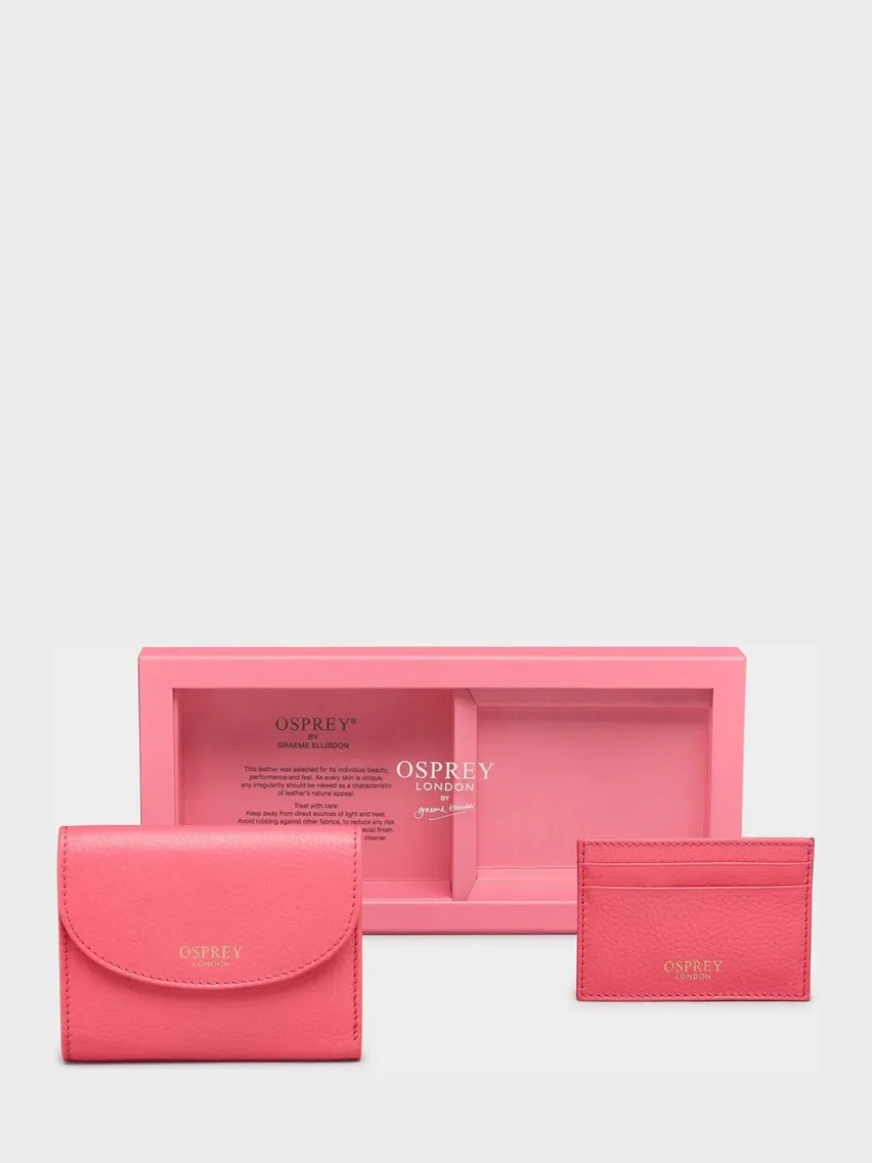 Osprey London Guava Pink The Tilly Leather Purse Gift Set