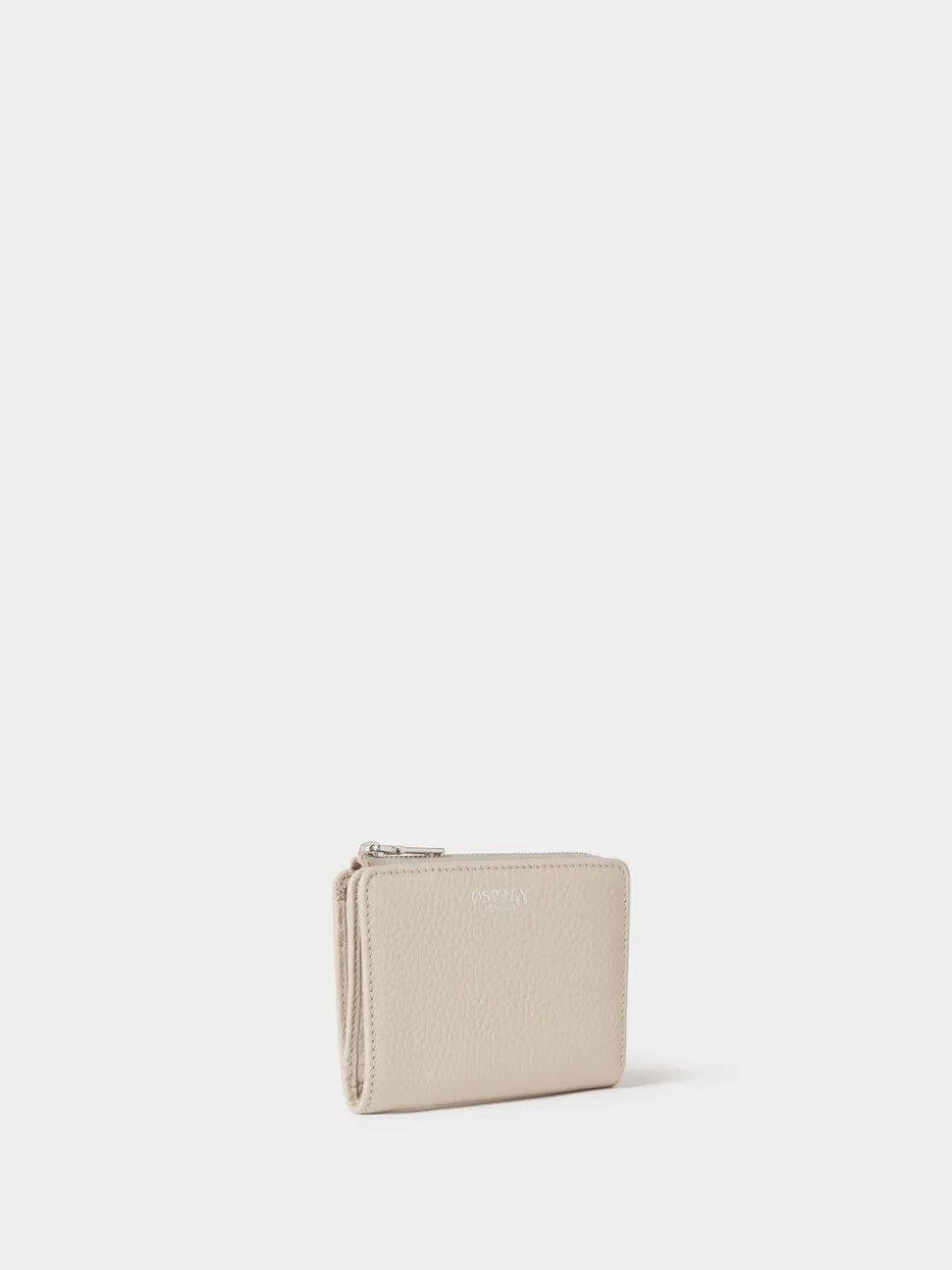 Osprey London Natural The Core Medium Leather Zip Matinee Purse