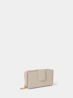 Osprey London Natural The Core Medium Leather Popper Matinee Purse