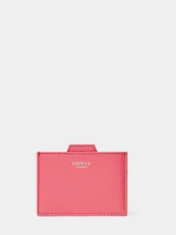 Osprey London Pink The Neptune Leather Mirror Card Holder & Small Pouch