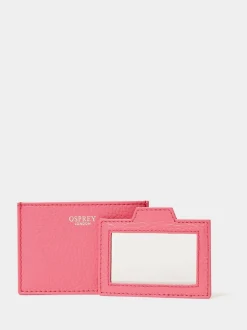 Osprey London Pink The Neptune Leather Mirror Card Holder & Small Pouch