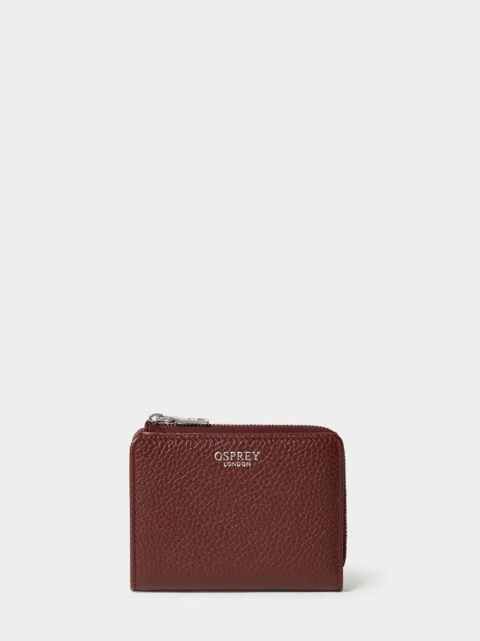 Osprey London Red The Core Medium Leather Zip Matinee Purse