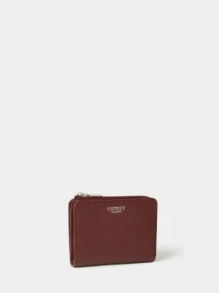 Osprey London Red The Core Medium Leather Zip Matinee Purse