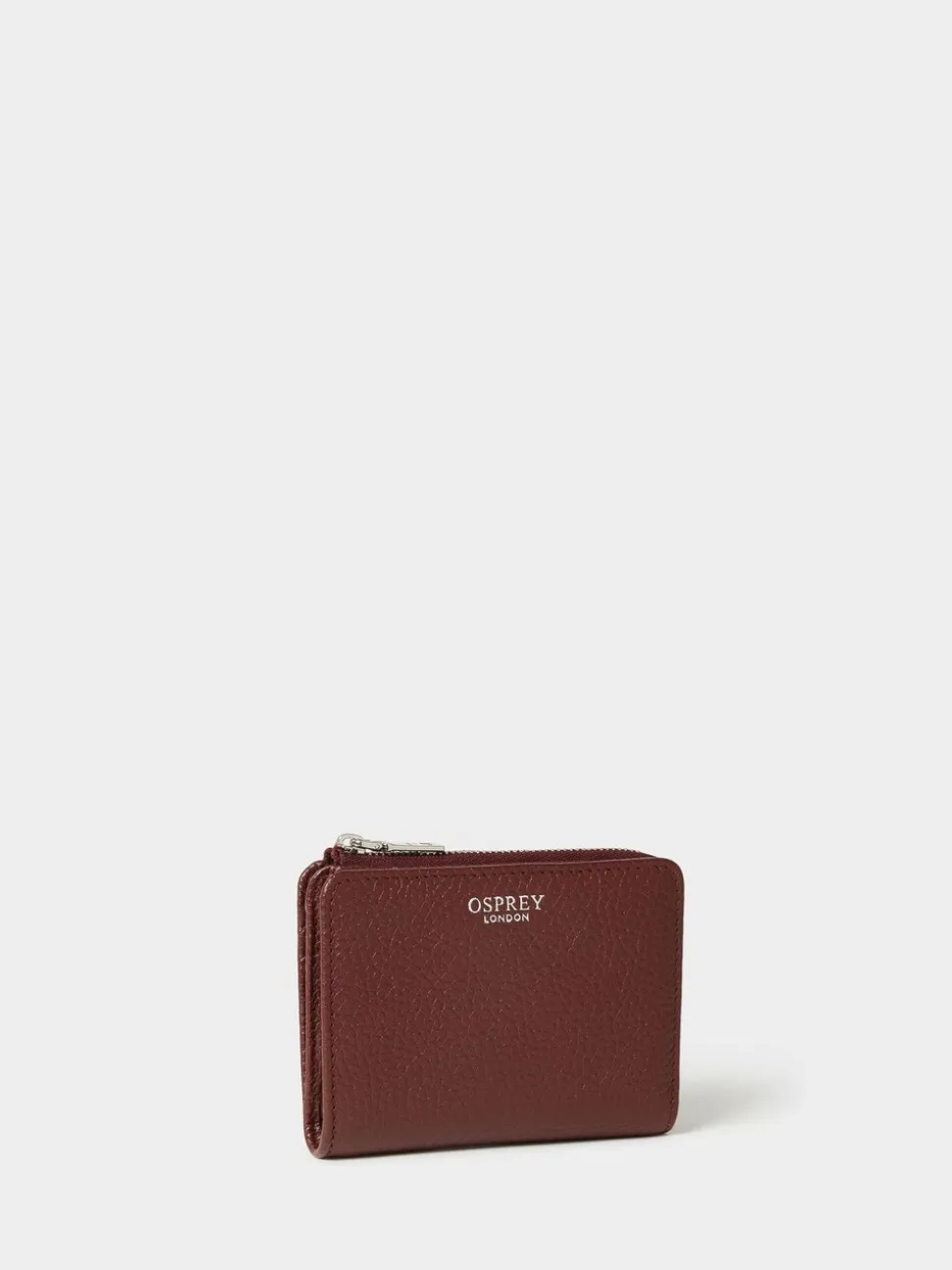 Osprey London Red The Core Medium Leather Zip Matinee Purse