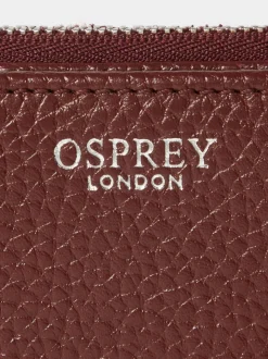 Osprey London Red The Core Medium Leather Zip Matinee Purse