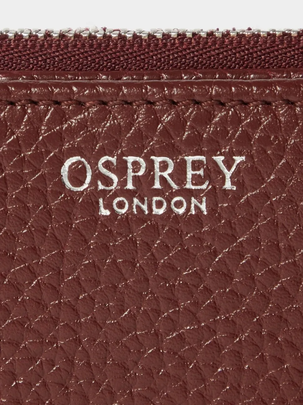 Osprey London Red The Core Medium Leather Zip Matinee Purse