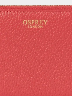 Osprey London Red The Core Small Leather Zip Around Purse
