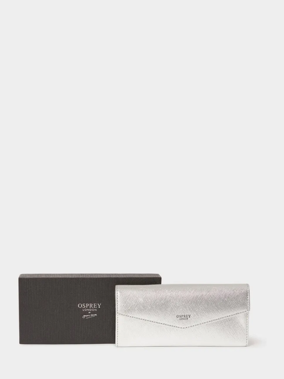 Osprey London Silver The Neptune Leather Purse & Card Holder Set
