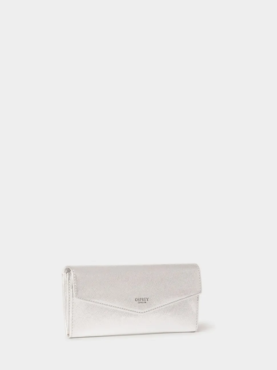 Osprey London Silver The Neptune Leather Purse & Card Holder Set