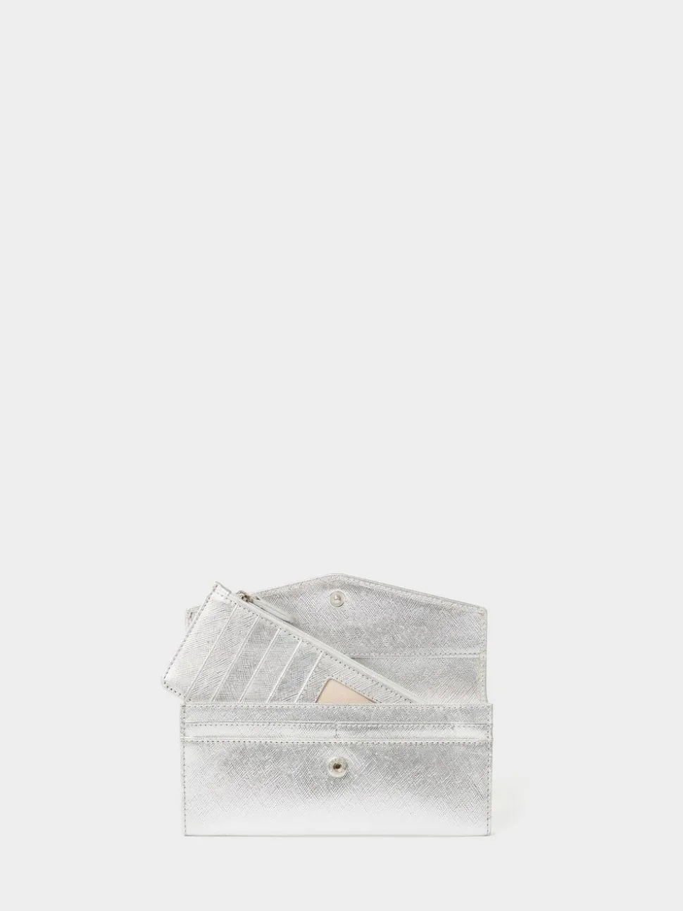 Osprey London Silver The Neptune Leather Purse & Card Holder Set