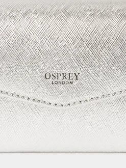Osprey London Silver The Neptune Leather Purse & Card Holder Set