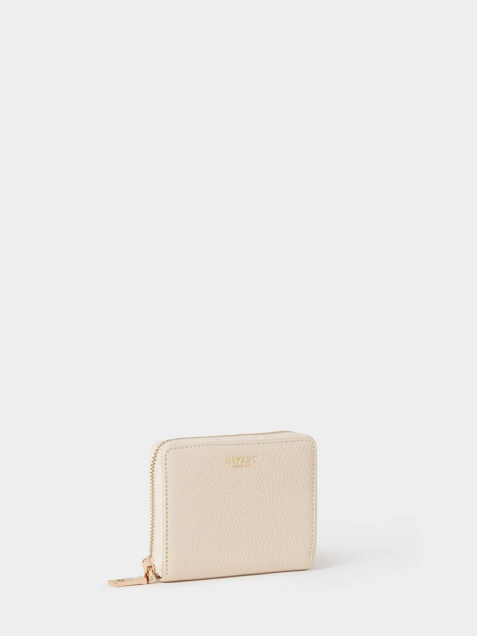 Osprey London White The Core Small Leather Zip Around Purse